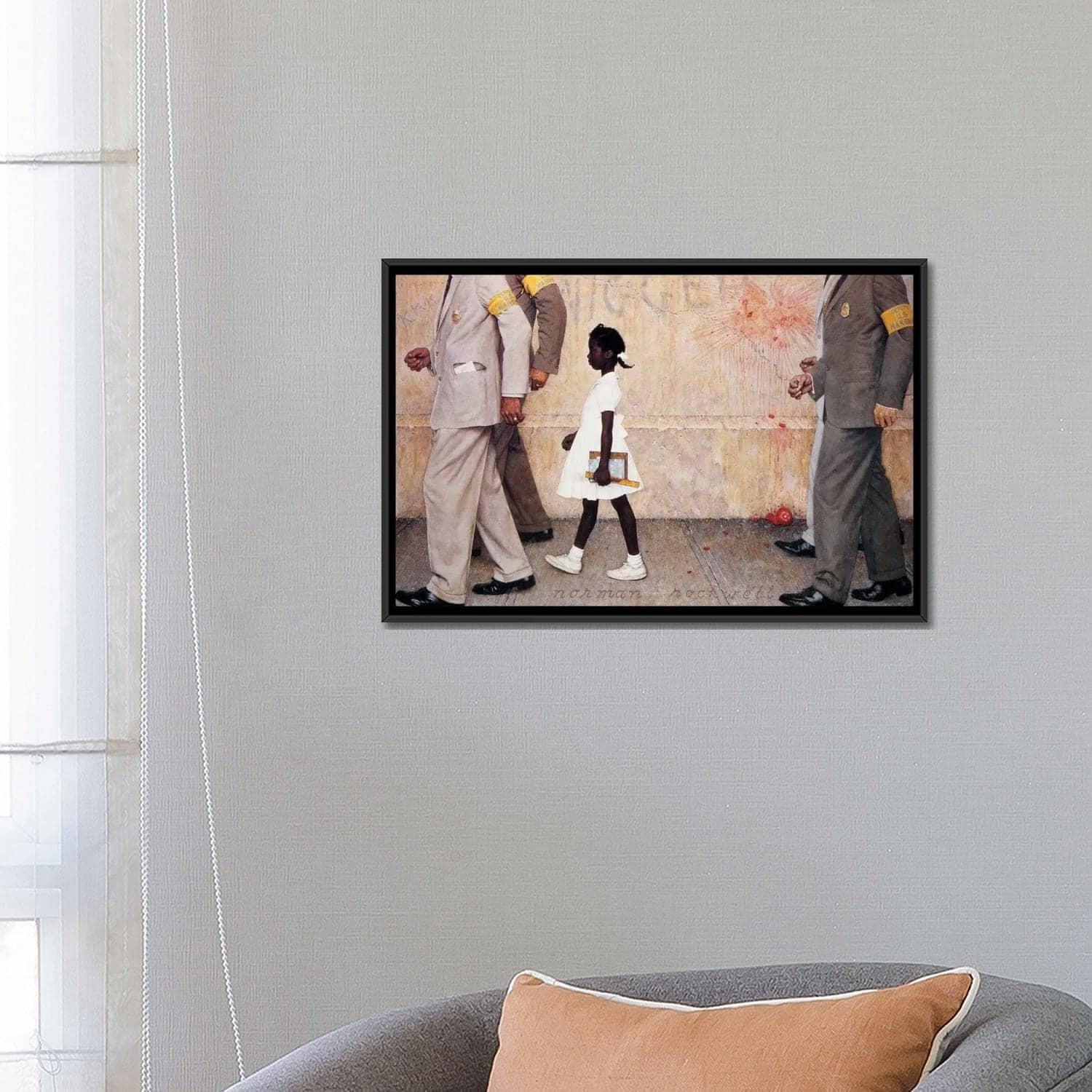 iCanvas "The Problem We All Live With (Ruby Bridges)" by Norman Rockwell Framed Canvas Print